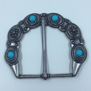 Faux Turquoise Belt Buckle